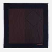 And Orange Stripe Silk Pocket Square