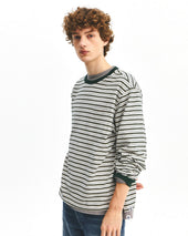 Stripe Pocket L S T Shirts Green