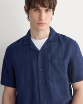 Linen Resort Shirt | Navy