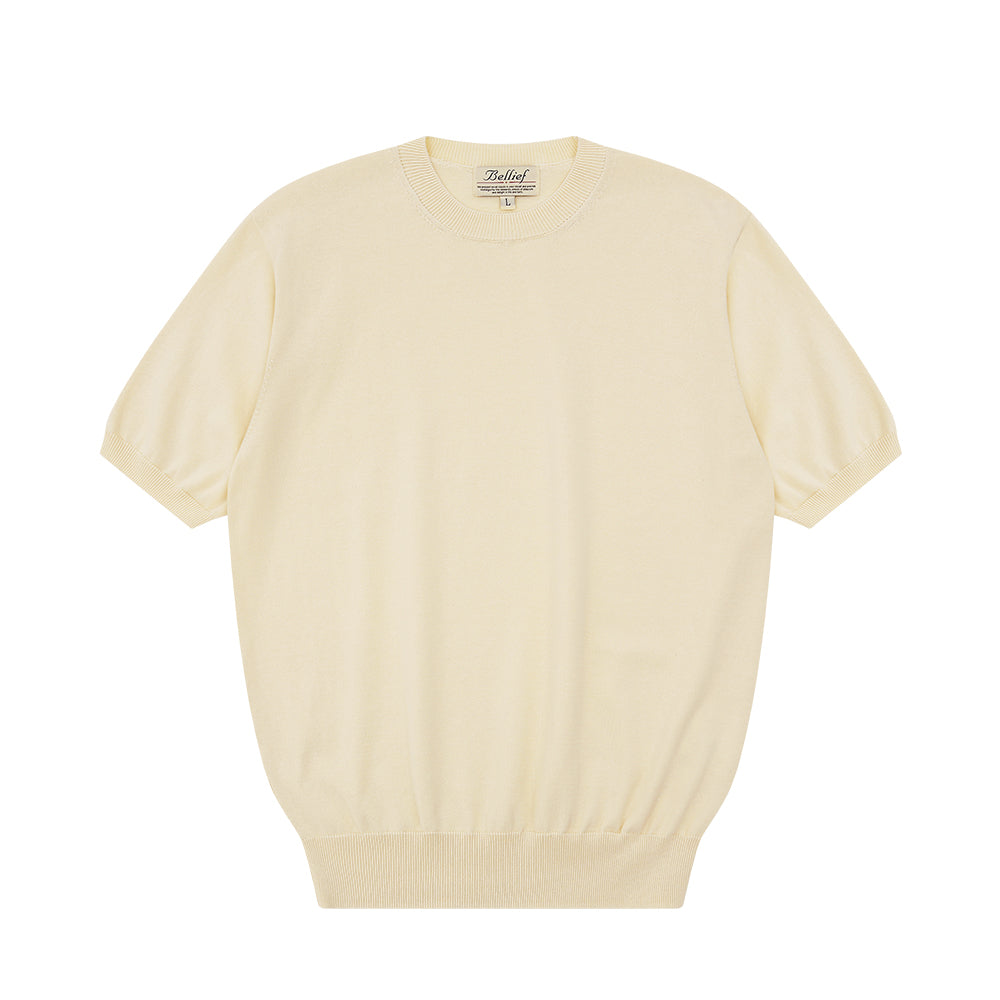 Essential Short Sleeve Round Knit