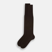 Coffee Micro Knit Long Socks