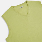 Melon Green V Neck Cashmere Vest
