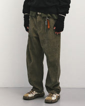 Cinch Back Curved Pants Corduroy