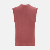 Antique Pink Fine Merino V Neck Vest