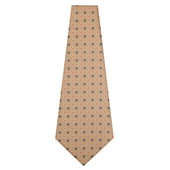 Floral Printed Silk Bespoke Tie Beige