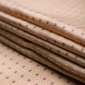 Floral Printed Silk Bespoke Tie Beige