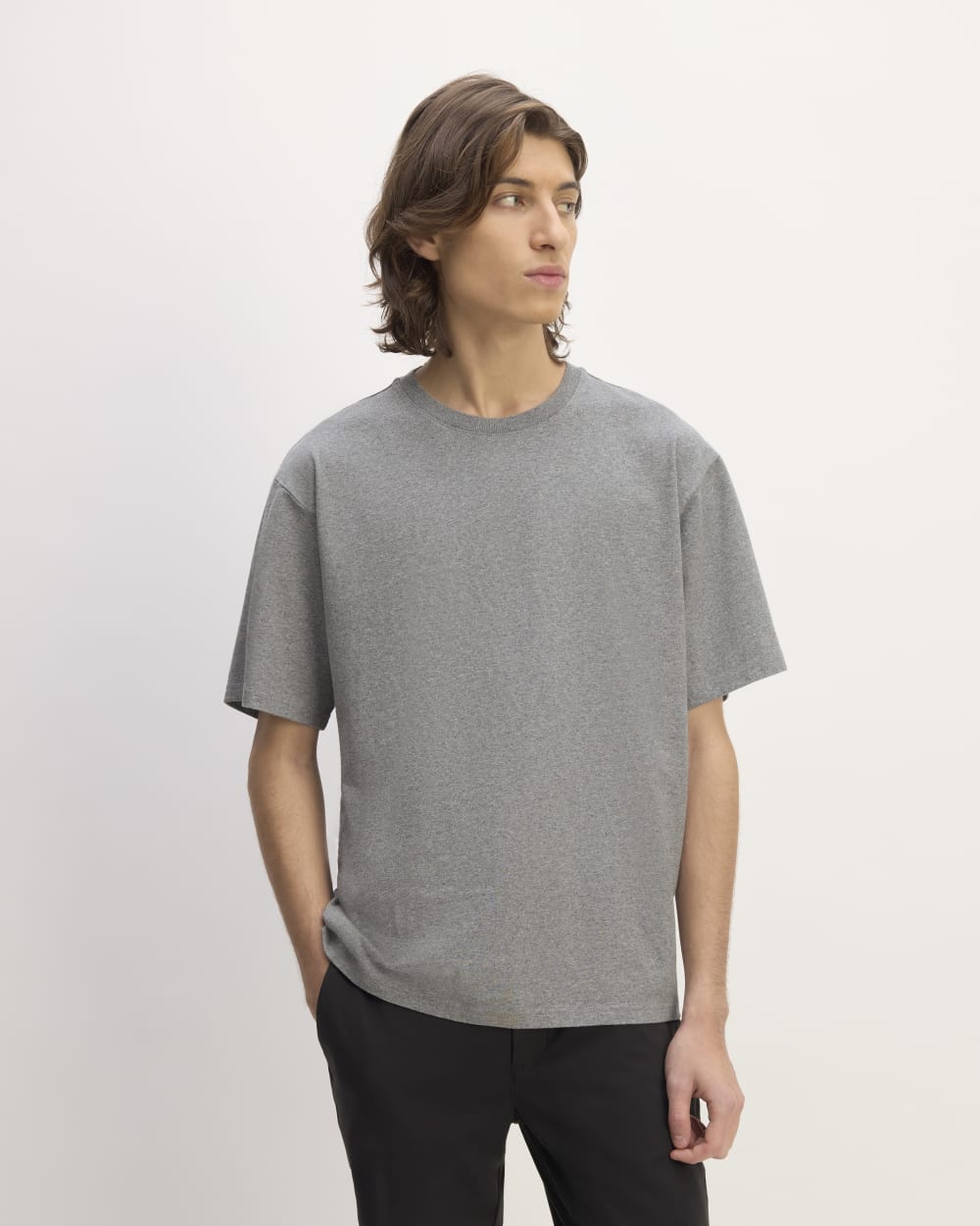 The Premium-Weight Relaxed Crew | Uniform | Heathered Mid-Grey