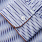 And Navy Halo Stripe Cotton Sussex Nightshirt