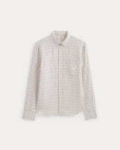 The Classic Shirt in Linen | Bone Plaid