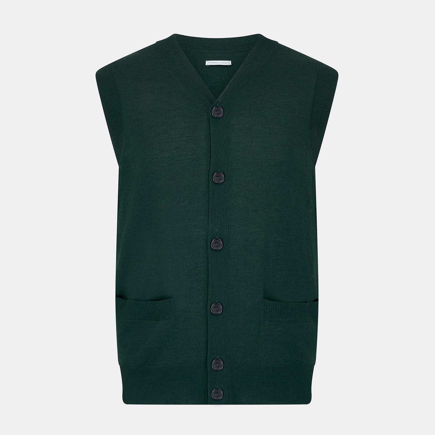 Fine Merino V Neck Sleeveless Cardigan