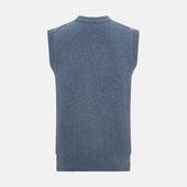 Melange Cashmere Sleeveless Cardigan