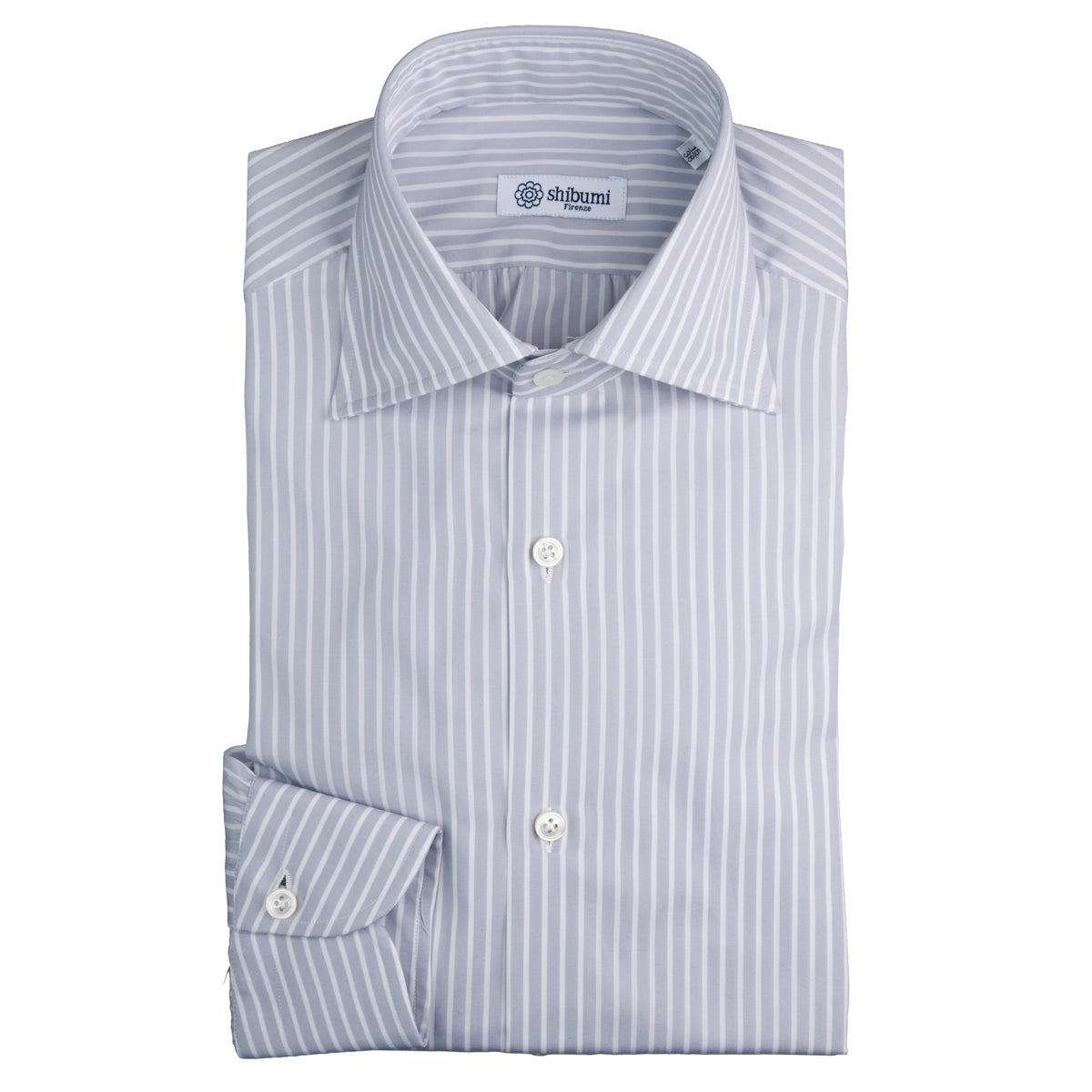 Poplin Semi Spread Shirt Reverse Stripe