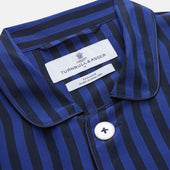 And Navy Candy Stripe Silk Hyde Pyjamas Set