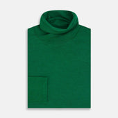 Green Fine Merino High Neck Jumper