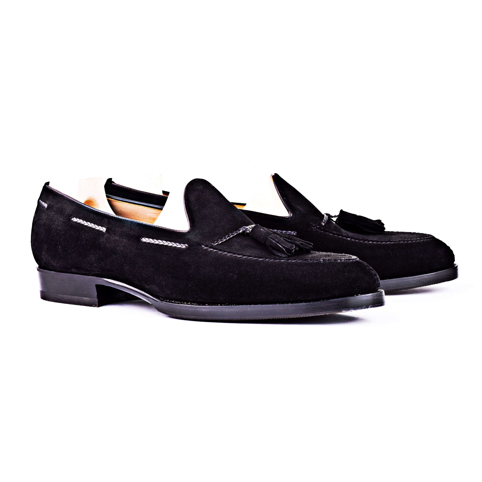 Tassel Loafer With Hand Stitched Apron In Suede