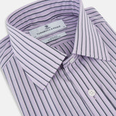 Lilac Ticking Stripe Mayfair Shirt