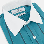 Track Stripe Shirt With Contrast T A Collar And Cuffs