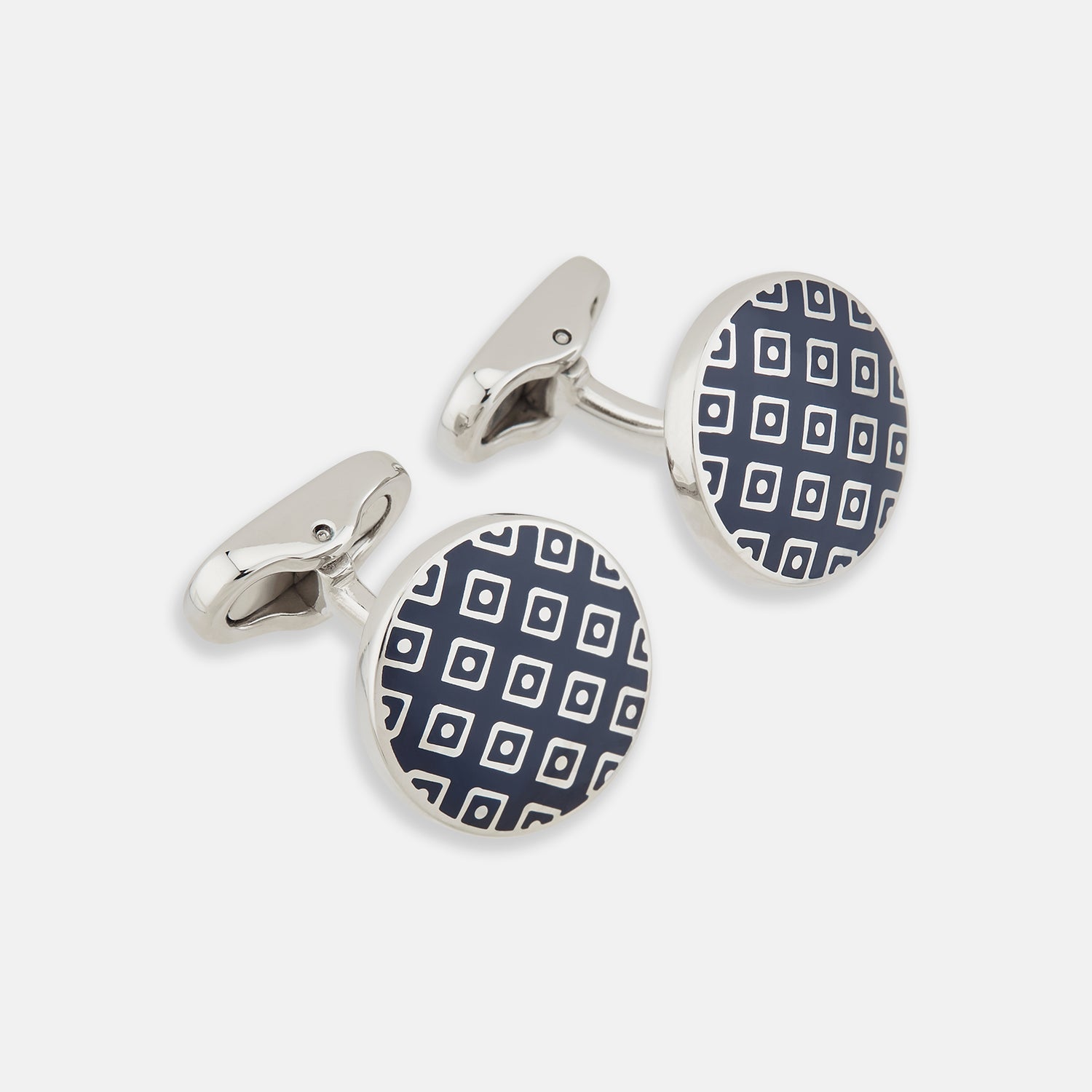 Lattice Circle Cufflinks