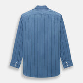Grey And Navy Track Stripe Mayfair Shirt