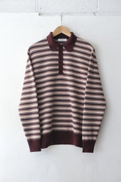 FUJITO Knit Polo Sweater Pink Mosaic,Navy Mosaic | Directors Web Shop powered by BASE
