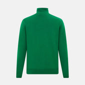 Green Fine Merino High Neck Jumper
