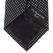 And White Small Spot Printed Silk Tie
