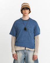 Naval Embroidery T Shirts Washed