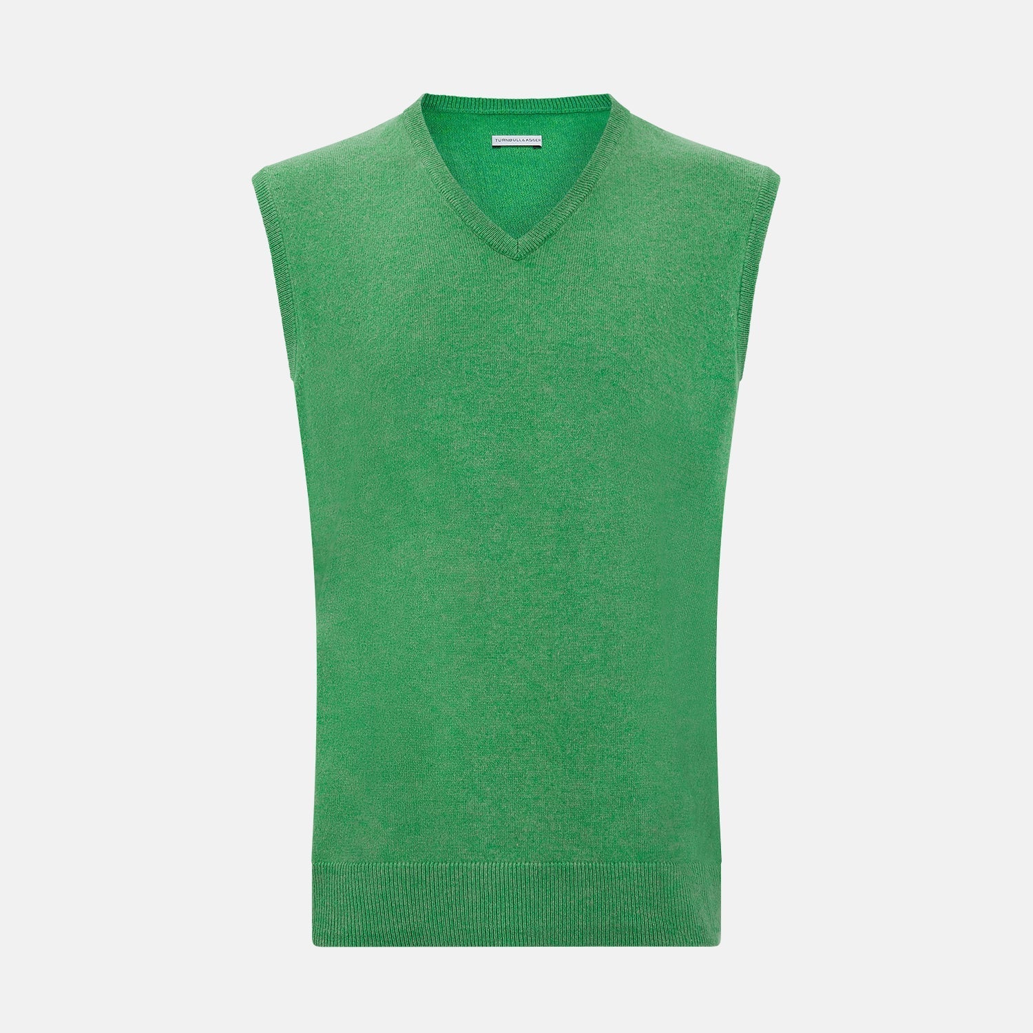 Fern Green Cashmere V Neck Vest
