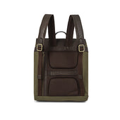 Mochila Backpack Leather With Forest Canvas