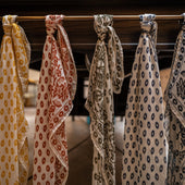 Cashmere And Silk Geometric Provence Neckerchief In