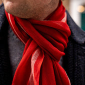 Lightweight Checked Cashmere Scarf In Red