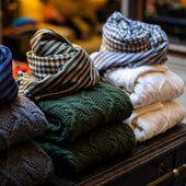Aran Knit Cashmere Blend Roll Neck In