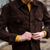 Button Through Suede Jacket In