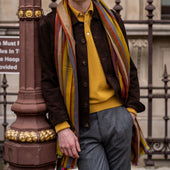 Multi Stripe Cashmere Scarf In