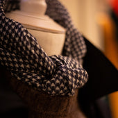Wool And Silk Houndstooth Scarf In