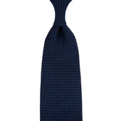 Kuska Handwoven Grossa Grenadine Silk Tie - Navy