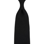 Kuska Handwoven Grossa Grenadine Silk Tie - Black