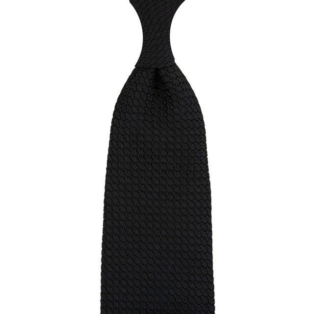 Kuska Handwoven Grossa Grenadine Silk Tie - Black