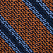 Striped Grossa Grenadine Silk Tie Rust Sky