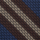 Striped Grossa Grenadine Silk Tie Light Brown Beige