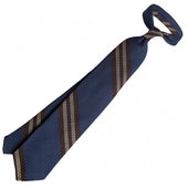 Striped Grossa Grenadine Silk Tie Light Brown Beige