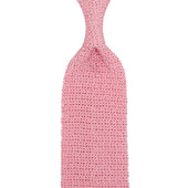 Crunchy Silk Knit Tie - Pink
