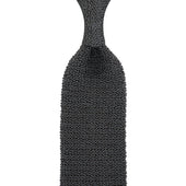 Crunchy Silk Knit Tie - Grey