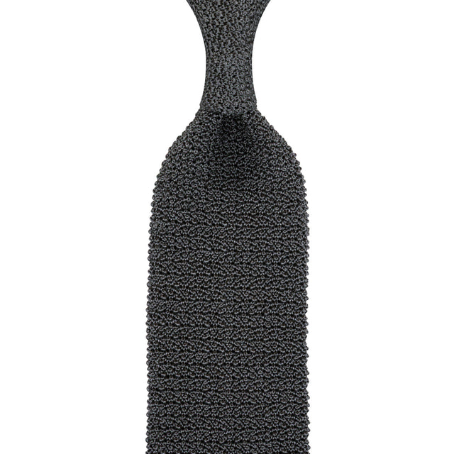 Crunchy Silk Knit Tie - Grey