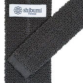 Crunchy Silk Knit Tie Grey