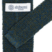 Crunchy Silk Knit Tie Petrol Mottled