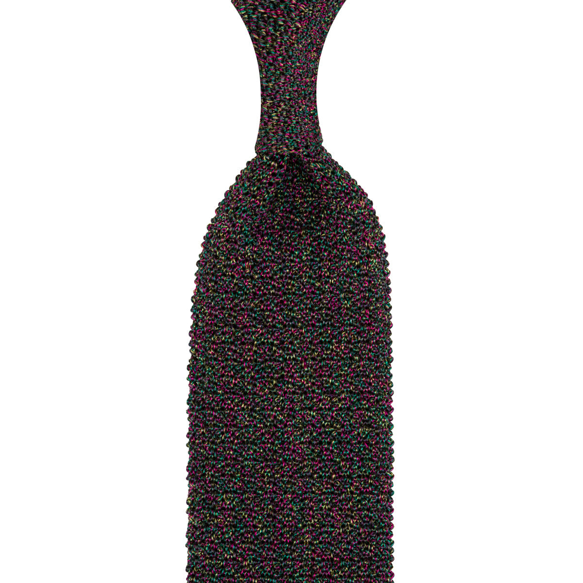 Crunchy Silk Knit Tie Green Pink Mottled