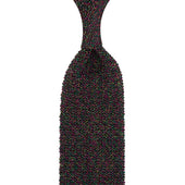 Crunchy Silk Knit Tie - Green / Pink Mottled