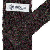 Crunchy Silk Knit Tie Green Pink Mottled