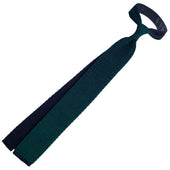 Crunchy Silk Knit Tie Navy Green Mottled